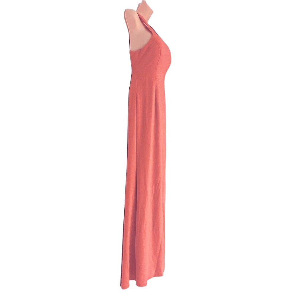BARIANO Jersey Knit Coral Pink Maxi Office Brunch Cruise Wedding Guest Dress - 8 - Picture 6 of 13
